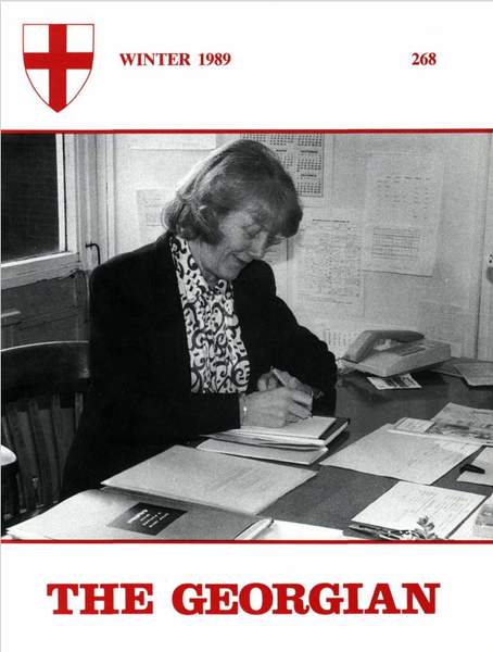 Mrs Shrimpton on the front cover of the 1989 Georgian Magazine