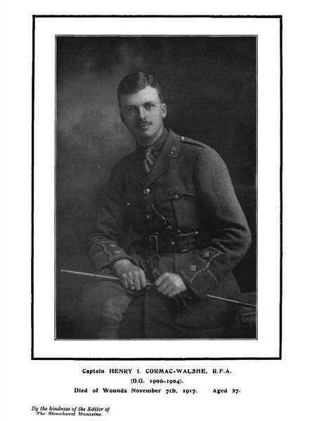 Captain HENRY I. CORMAC-WALSHE, R.F.A